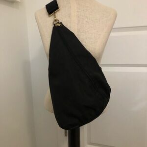 Canvelle Black Canvas Sling Bag